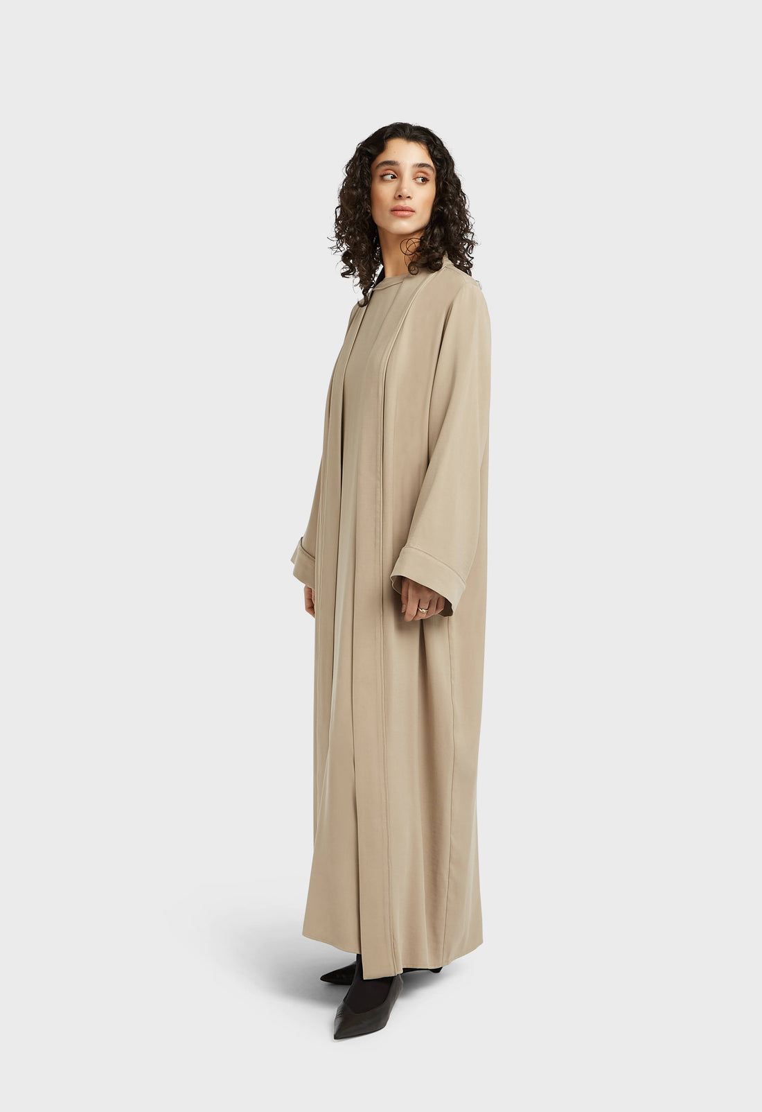 Essentiel Doux Tissé Abaya Court | Mocha