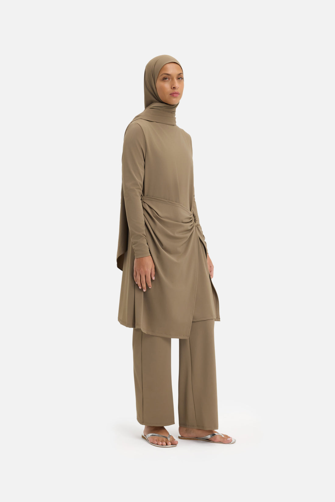 Froncé Robe de Bain | Brown Clay