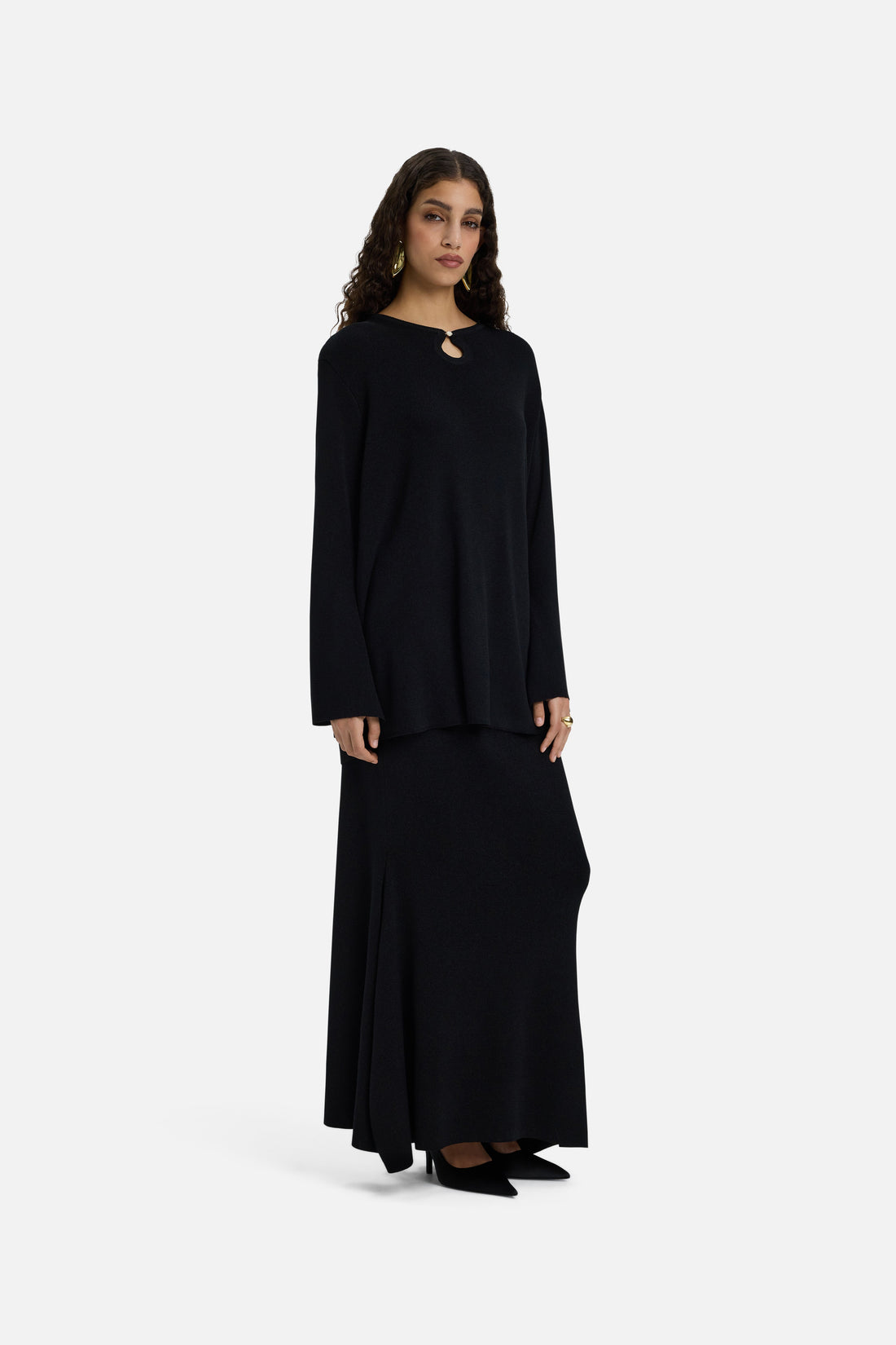Gilded Tricot Jupe | Black