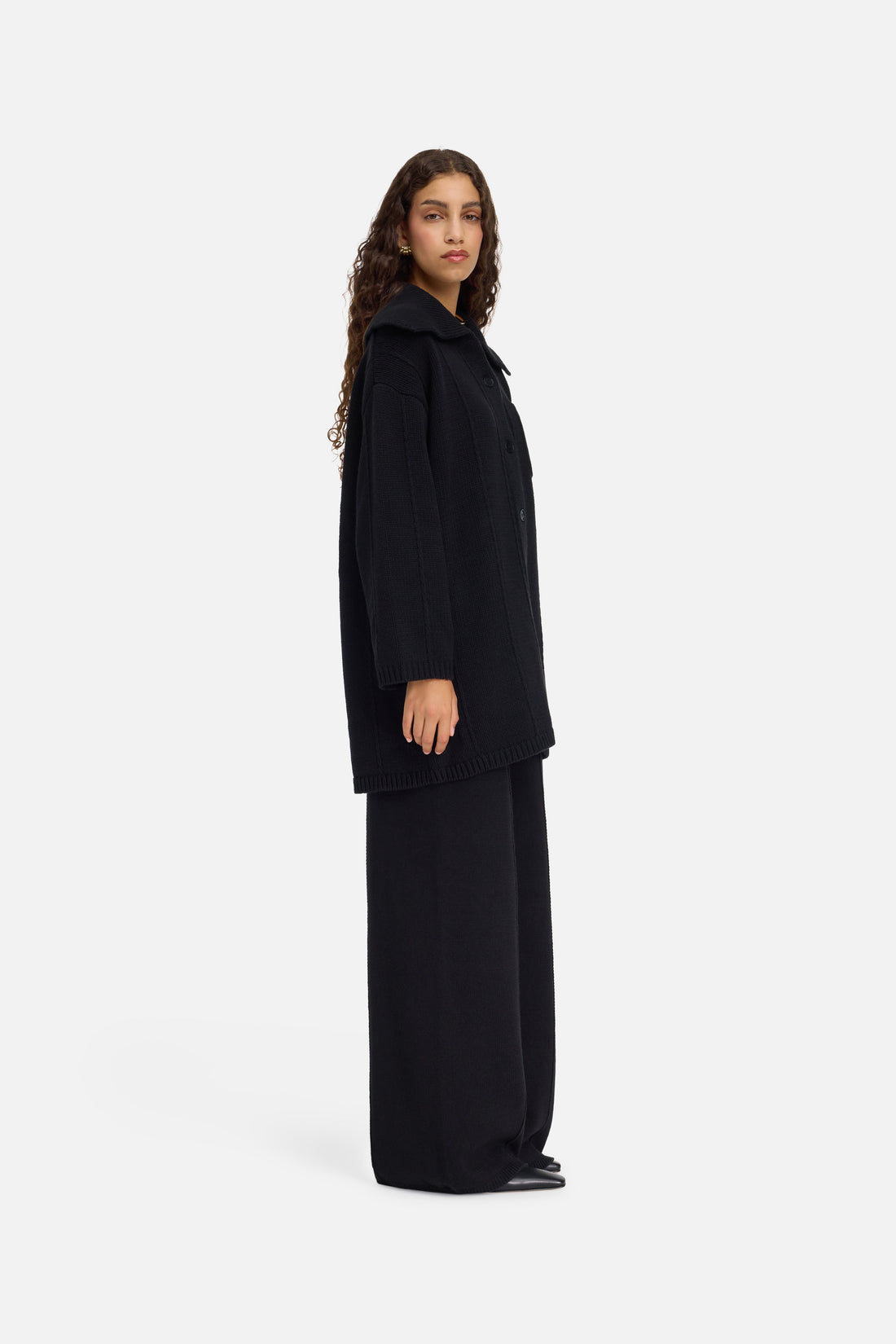 Tricoté Col Cardigan | Black