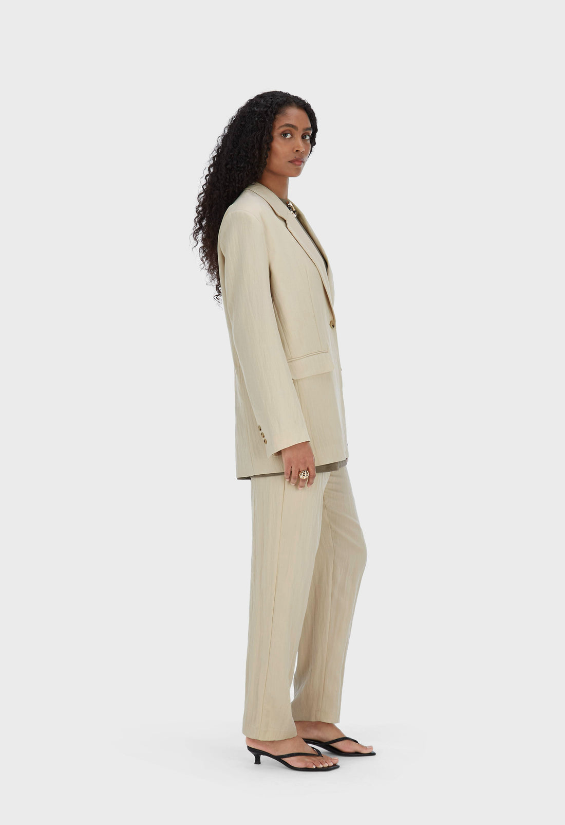 Box Fit Blazer | Sand
