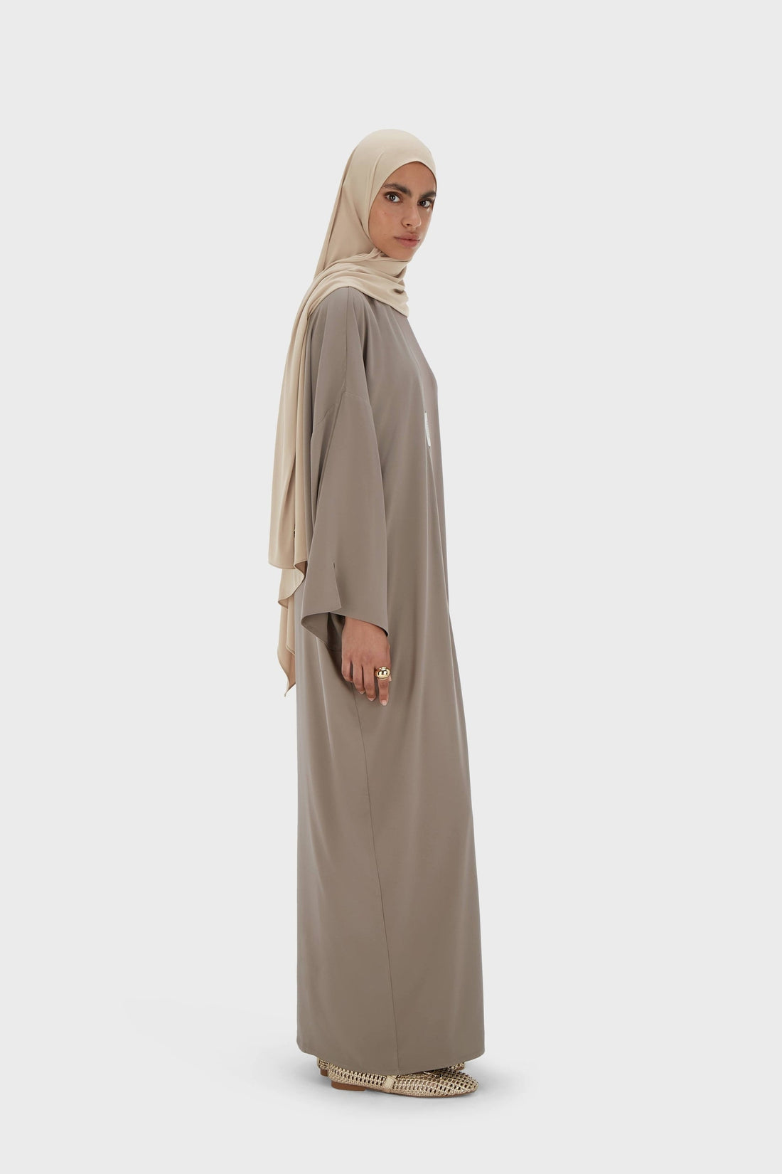 Tissé Abaya Régulier | Taupe