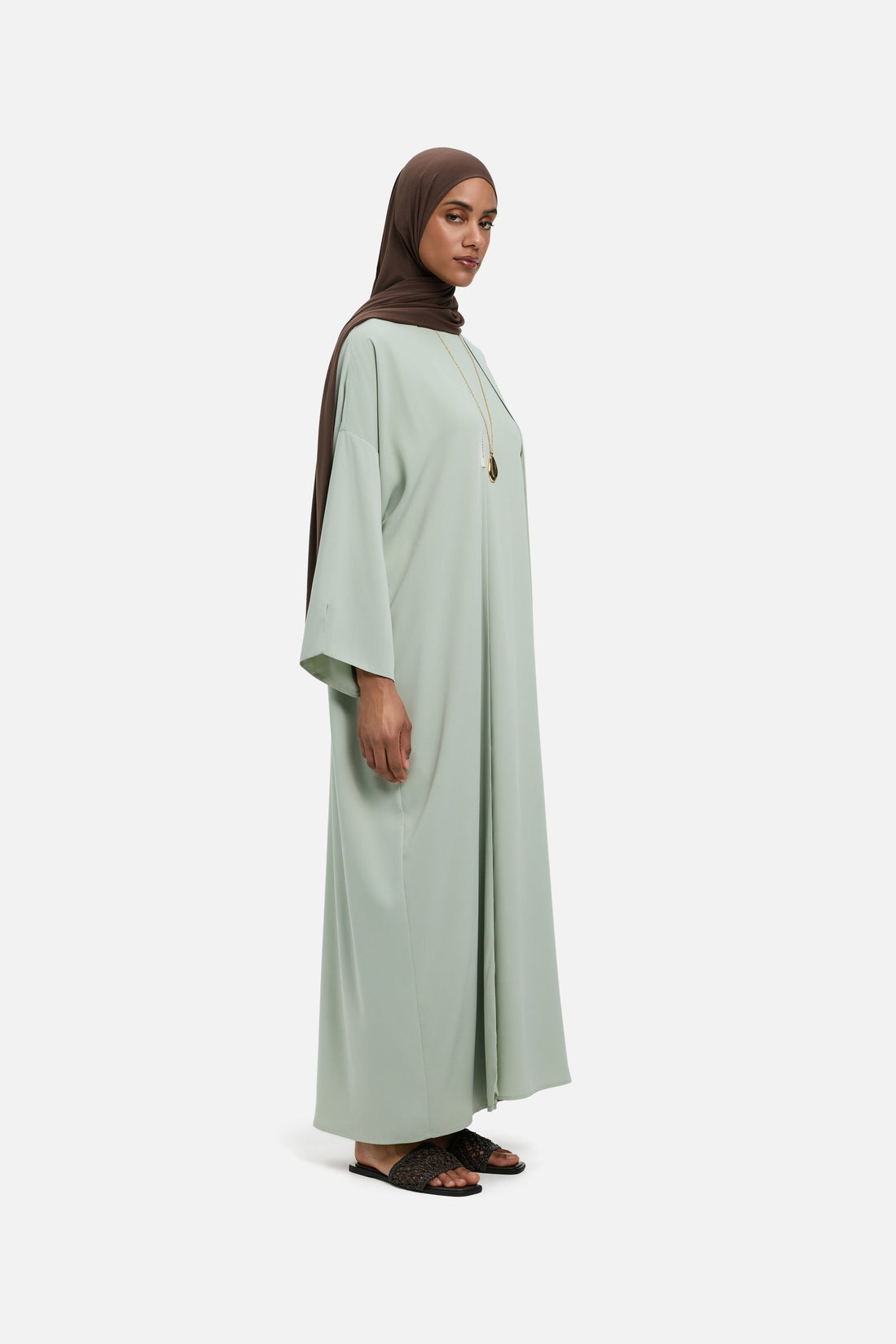 Sleeveless Tissé Robe Court | Aqua Gray