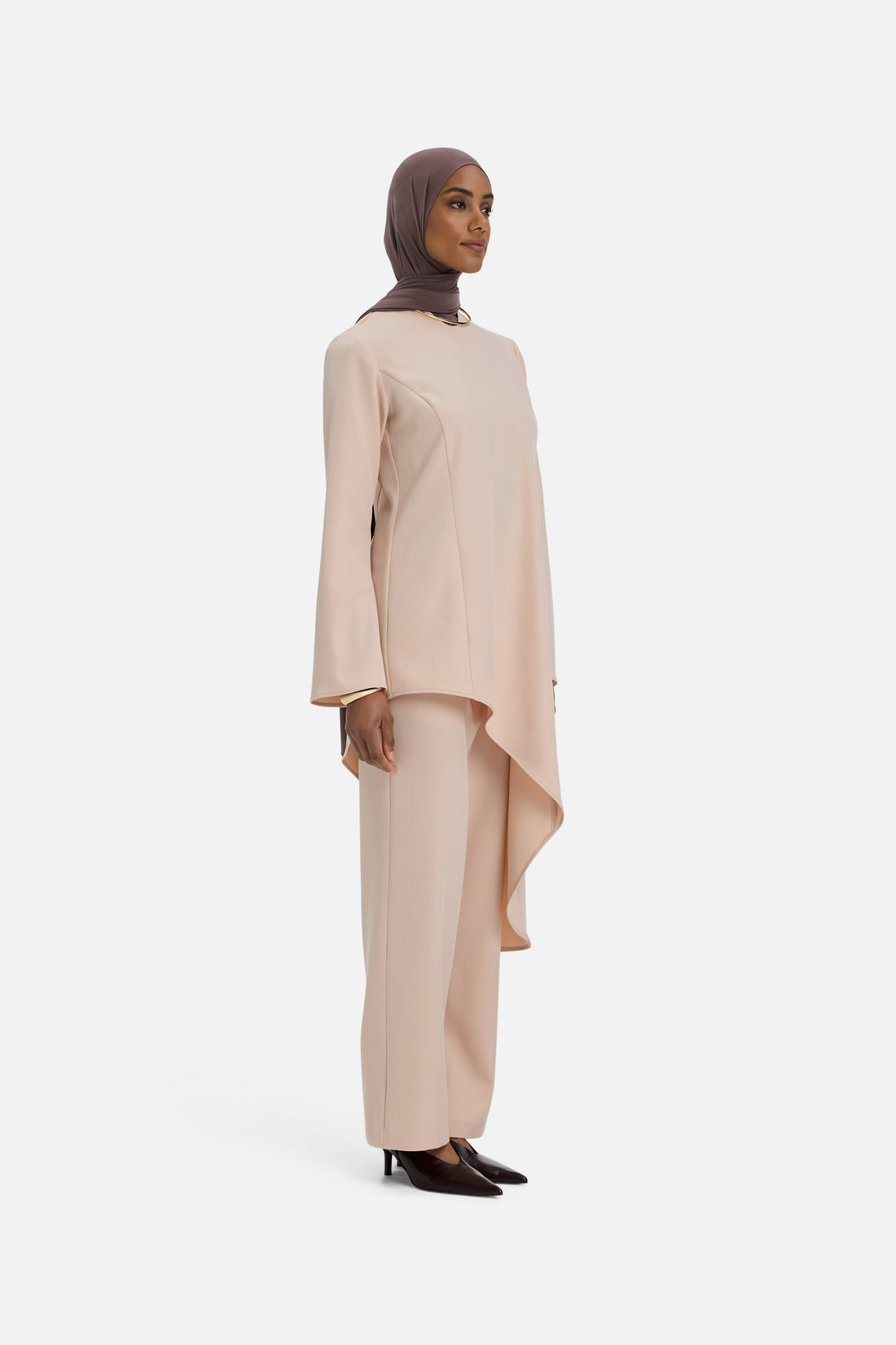 Straight Cut Tailored Pantalon | Dark Rose